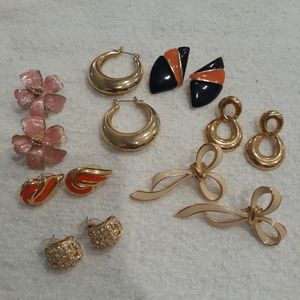 Set of 7 vintage earrings 80's/90's EUC